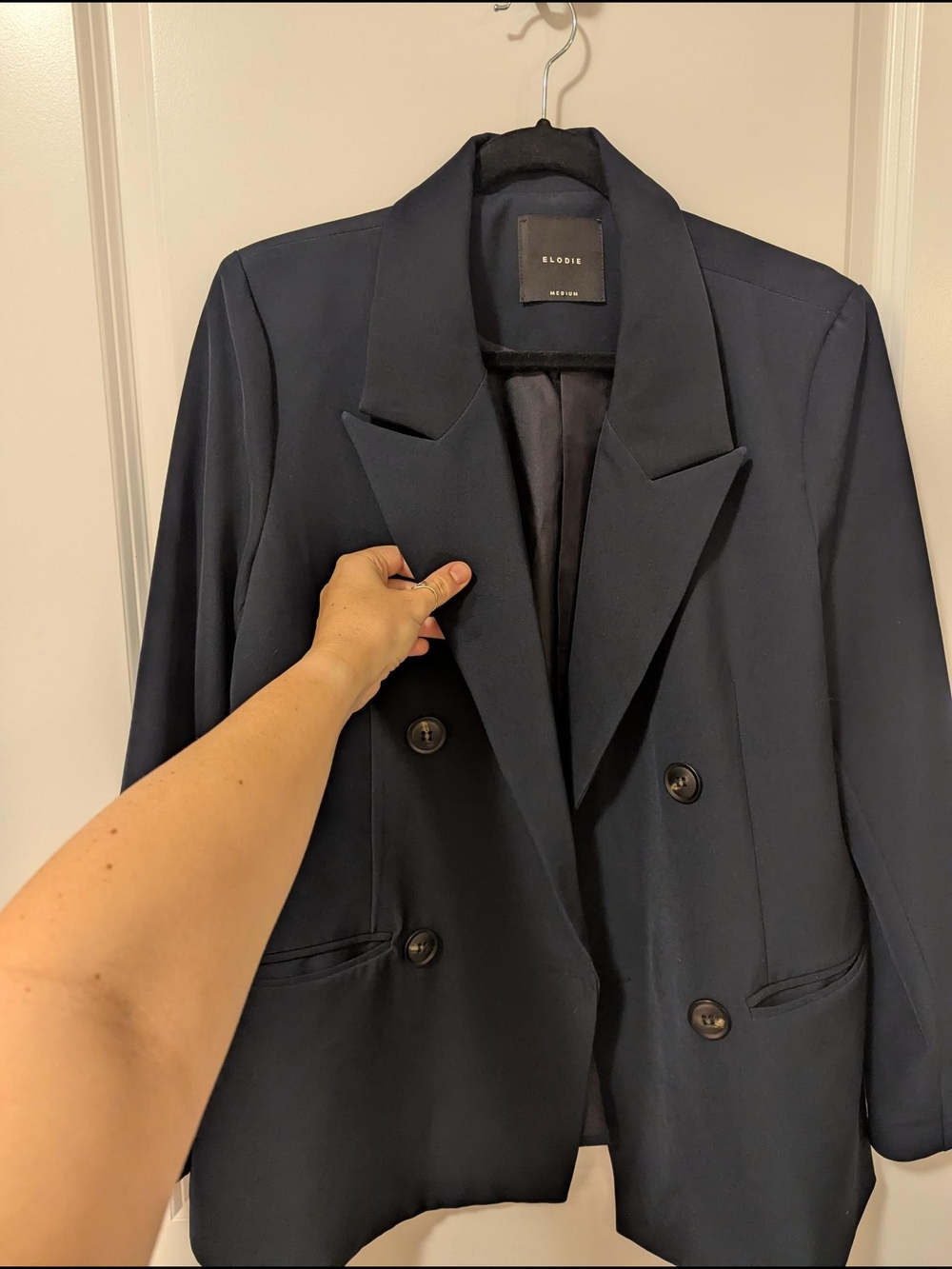 Elodie Navy Double-Breasted Blazer Jacket